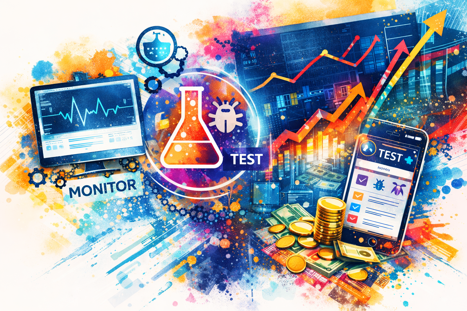 Mixed media monitoring and testing visualization