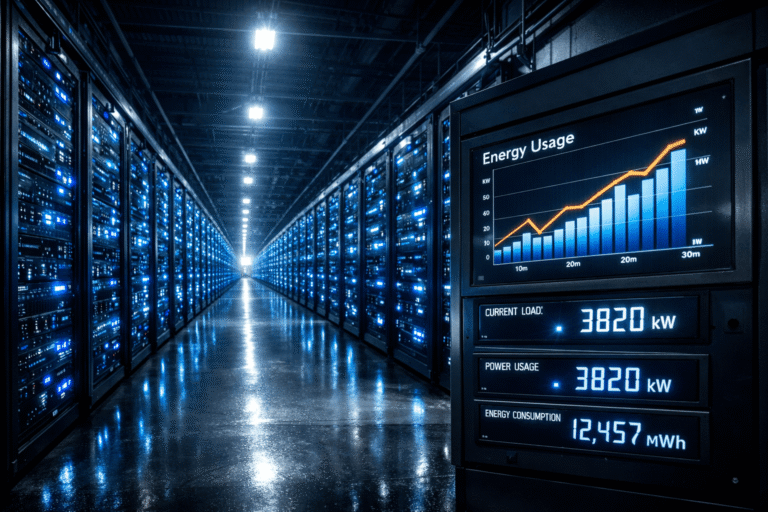 Data center με αυξημένη ενεργειακή κατανάλωση για AI workloads