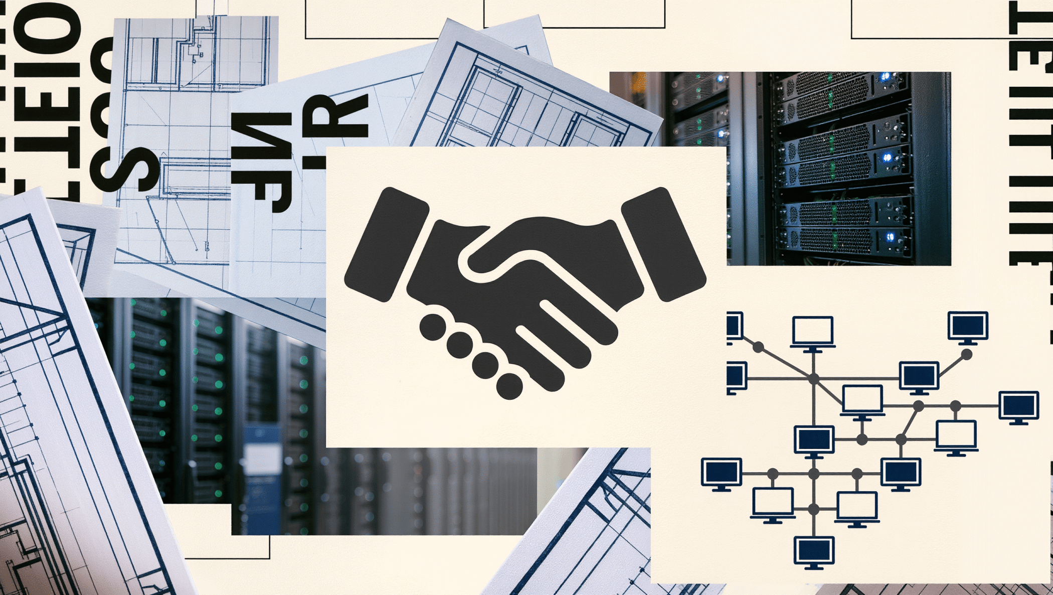 Collage φάσεων υλοποίησης micro data center: σχεδιασμός, ανάπτυξη, ενοποίηση